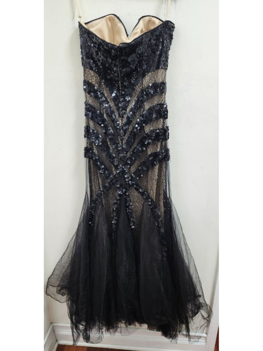 Royal Queen Collection Black Sequin Mermaid Gown Formal Evening Prom Dress Sze 8 - Picture 8 of 16